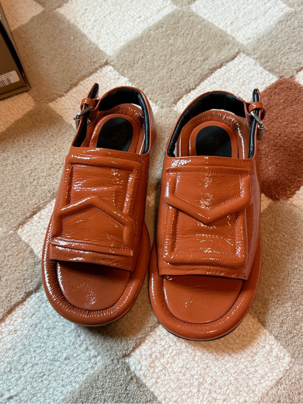 Tibi Slingback Beryen Naplack Sandal